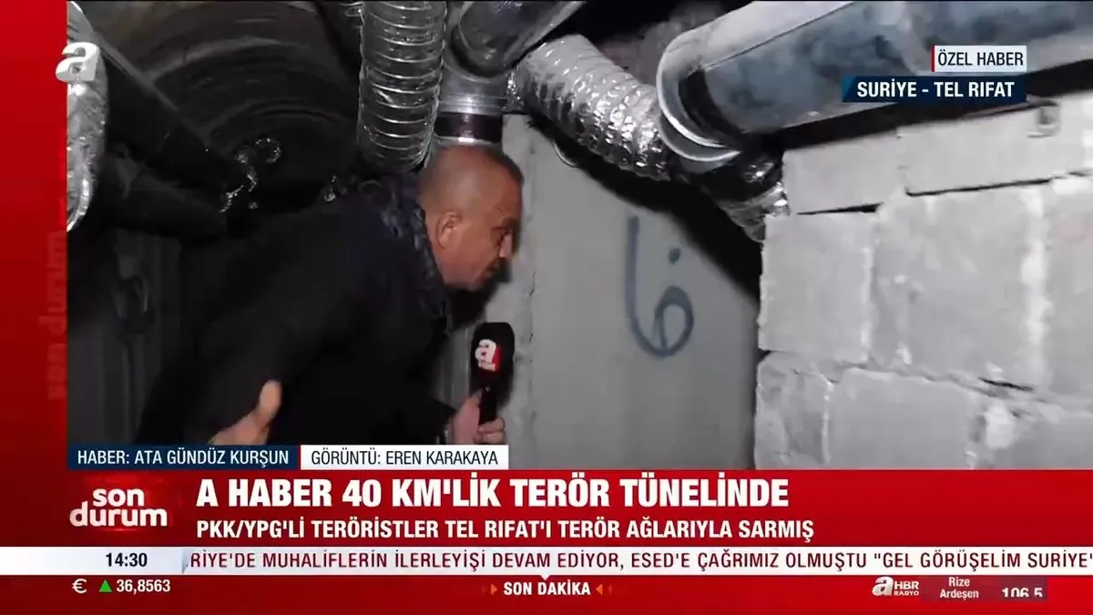 İşte PKK/YPG’nin 40 km’lik tüneli! Teröristler Tel Rıfat’ı terör ağlarıyla sarmış